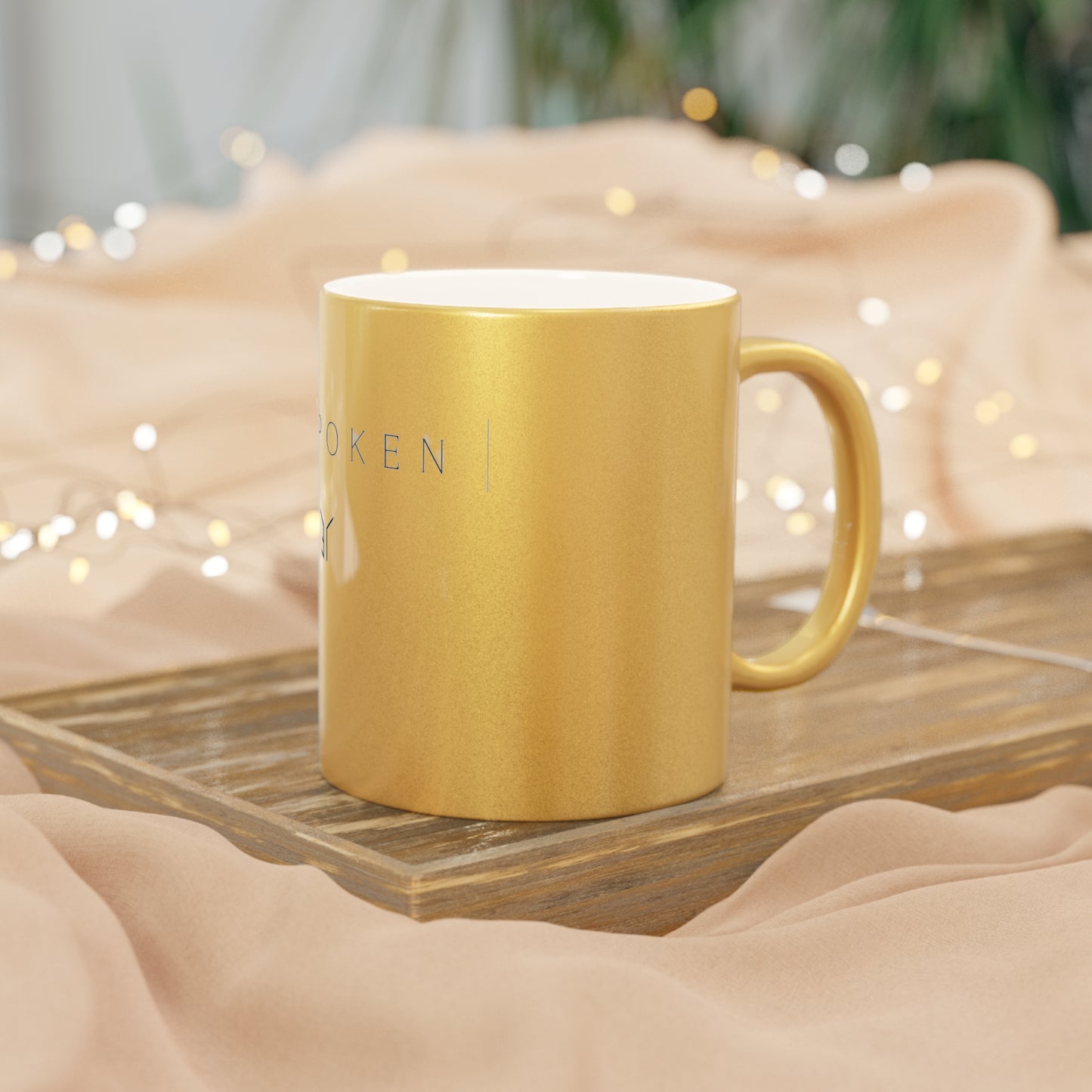 Elegant Metallic Mug - Unspoken, Personalized Gift, Wedding Favors, Stylish Coffee Cup, Home Decor, Housewarming Gift