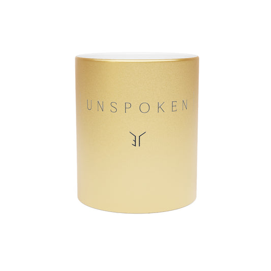 Elegant Metallic Mug - Unspoken, Personalized Gift, Wedding Favors, Stylish Coffee Cup, Home Decor, Housewarming Gift