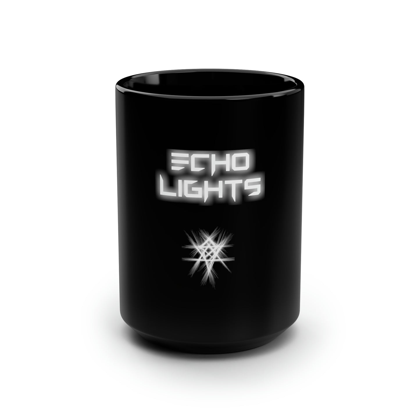 ECHO LIGHTS BLACK MUG, 15oz