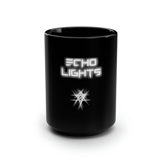 ECHO LIGHTS BLACK MUG, 15oz